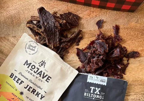beef jerky on table