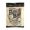 Vintage-style cream bag of Bogey’s Beef Jerky, Smokey Heat flavor, from Atlanta.