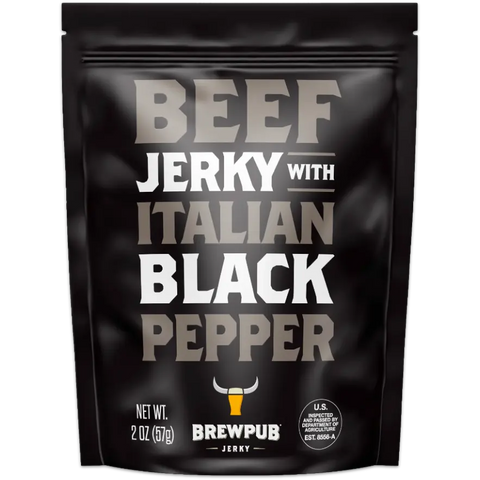 Brewpub beef jerky italian black pepper flavored