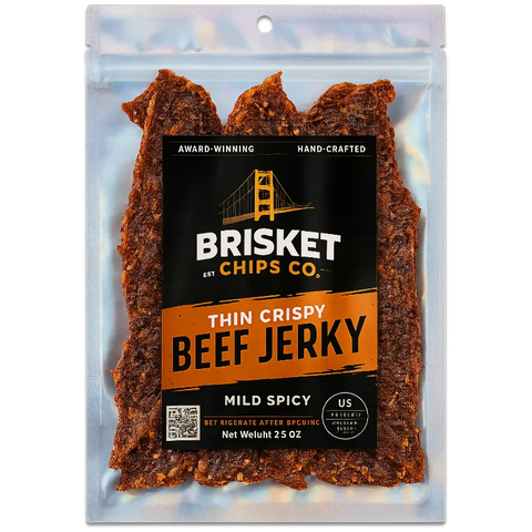 Brisket Chips Co Beef jerky - thin and crispy style beef jerky - formerly bay area specialty jerky.