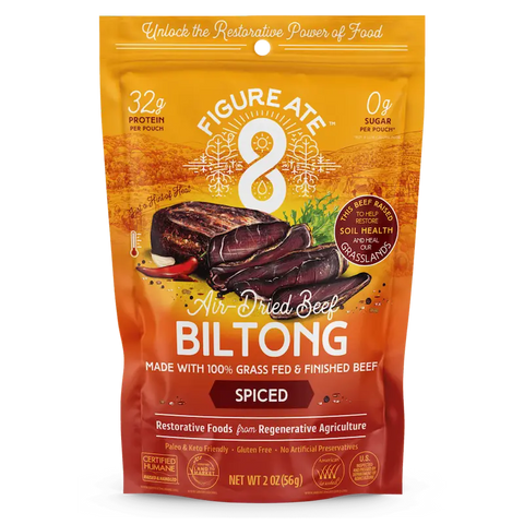 Figure Ate Spiced Air-Dried Beef Biltong bag – sweet heat made with 100% grass-fed and finished beef
