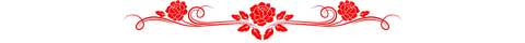 Decorative red floral pattern design on a transparent background.