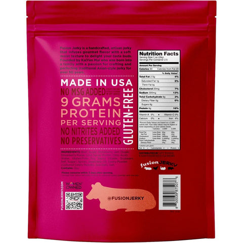 Fusion Jerky Sweet Beef Strawberry Jam Beef Jerky Back Of Package