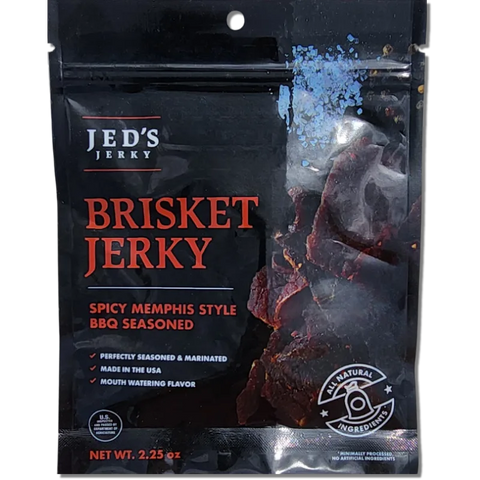 Jed's Jerky Spicy Memphis Style BBQ Seasoned Beef Brisket Jerky