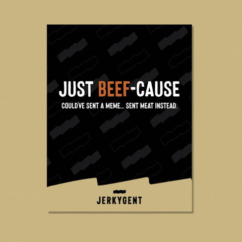 JerkyGent custom beef jerky themed greeting cards for gifts.