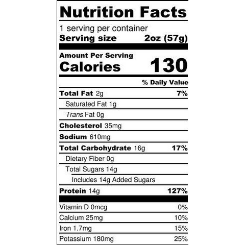 Side Project Jerky Cheesesteak Beef Jerky Nutrition Facts
