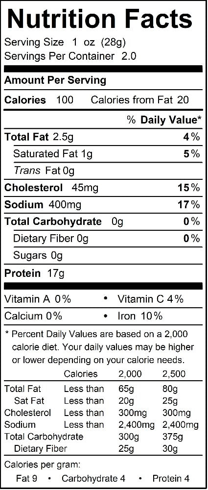 Mojave Jerky Co. Signature Southwestern Beef Jerky Nutrition Facts