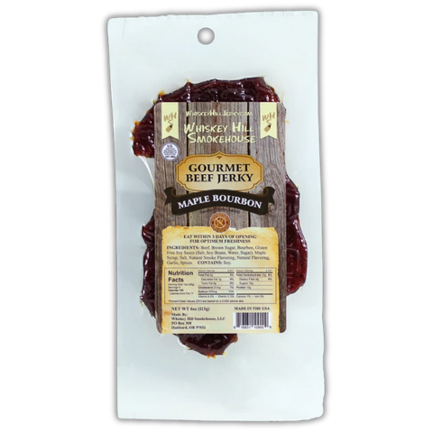 Whiskey Hill Smokehouse Maple Bourbon Gourmet Beef Jerky