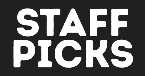 Bold white text on a black background reading 'Staff Picks' — used as a section header for JerkyGent’s featured team favorites.