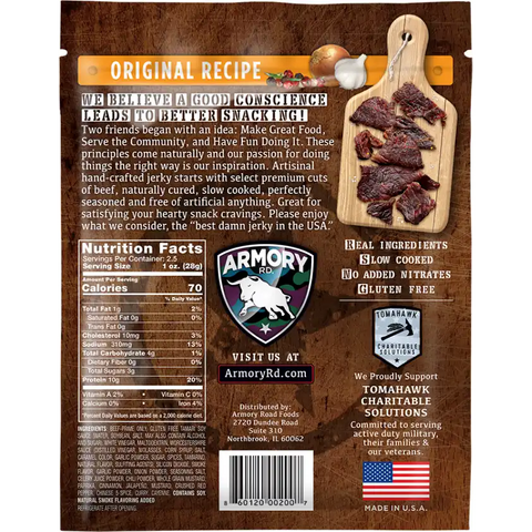 Armory Rd Original Recipe Beef Jerky Nutrition Facts