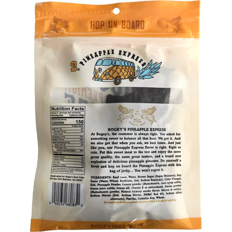Bogeys Beef pineapple flavored beef jerky - nutrition facts