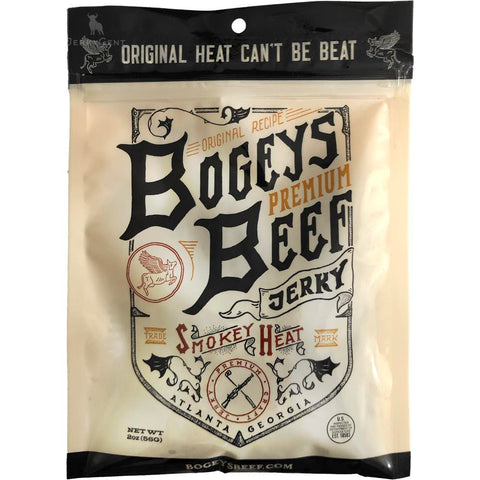Bogeys Beef Smokey Heat Original Beef Jerky Front