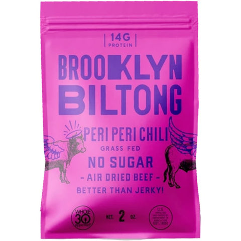 Brooklyn Biltong Peri Peri Chili Pepper Flavored Biltong Front.