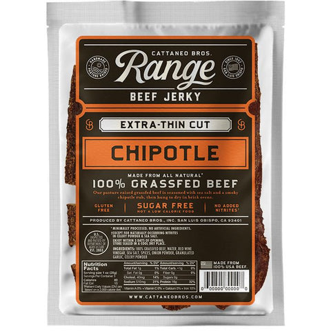 Cattaneo Bros Chipotle Beef Jerky Range Grass Fed