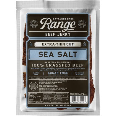 Cattaneo Bro Grass Fed Range Beef Jerky Sea Salt