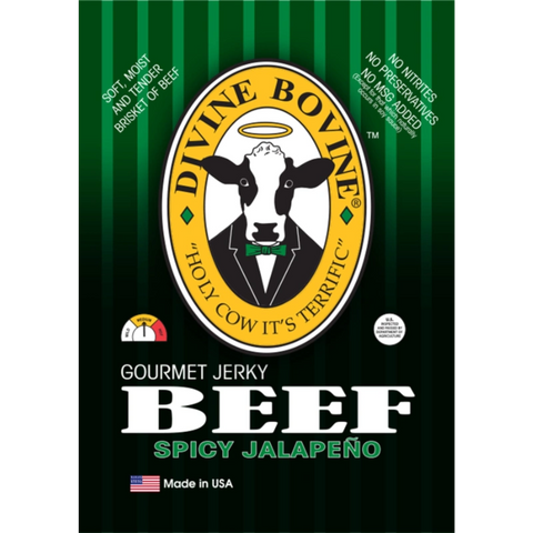 Divine Bovine Gourmet Beef Jerky Spicy Jalapeno