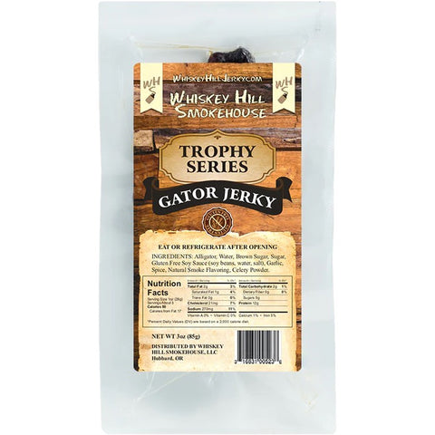 Whiskey Hill Smokehouse Trophy Series Gator Jerky - Alligator Jerky Exotic Cajun