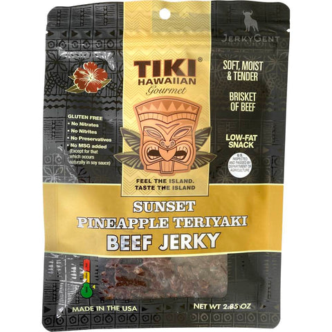 Tiki Hawaiian Beef Jerky Sunset Pineapple Teriyaki Brisket Beef Jerky