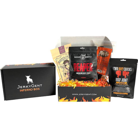 JerkyGent Inferno Box Hot Spicy Jerky Sampler Gift