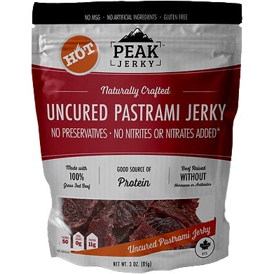 PEAK Jerky Pastrami Beef Jerky Hot