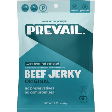 Prevail Grass Fed Beef Jerky Gluten Free Original Front