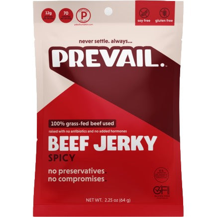 Prevail Beef Jerky Gluten Free Grass Fed Spicy Front