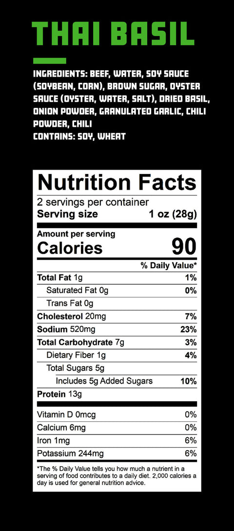 Thai Basil Beef Jerky Nutrition Facts