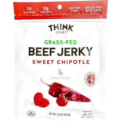 Think Jerky Sweet Chipotle Raspberry Beef Jerky Front