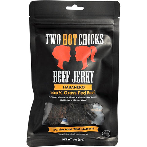 Two hot chicks habanero beef jerky. hot and spicy.