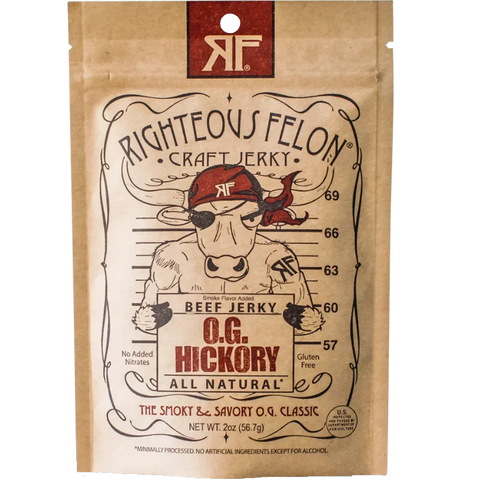 Righteous Felon OG Hickory Beef Jerky Front