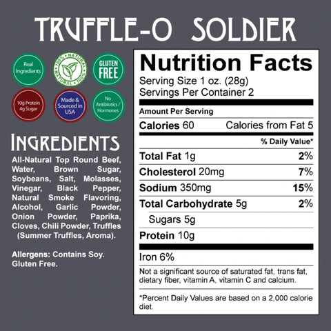 Righteous Felon Truffle-O Soldier Artisan Beef Jerky Nutrition Facts
