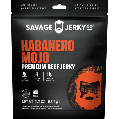 Savage Jerky Co Habanero Mojo Beef Jerky Front Of Package