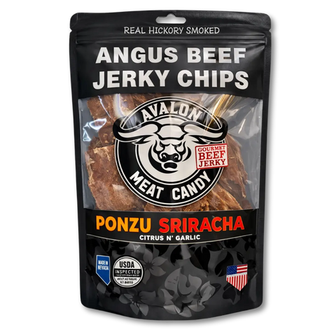 Avalon Meat Candy Ponzu Sriracha Beef Jerky Chips