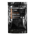 Back view of BULK Buzzin’ BBQ Brisket Beef Jerky packaging with nutrition facts and storage 