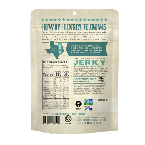 Black Pepper Vegan Jerky back of package