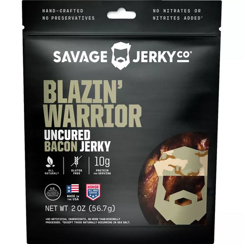 Savage Jerky Co. Honey Blaze Bacon Jerky Blazin Warrior