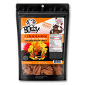 Boozy Jerky packaging with cinnamon peanut butter whiskey flavor on a white background