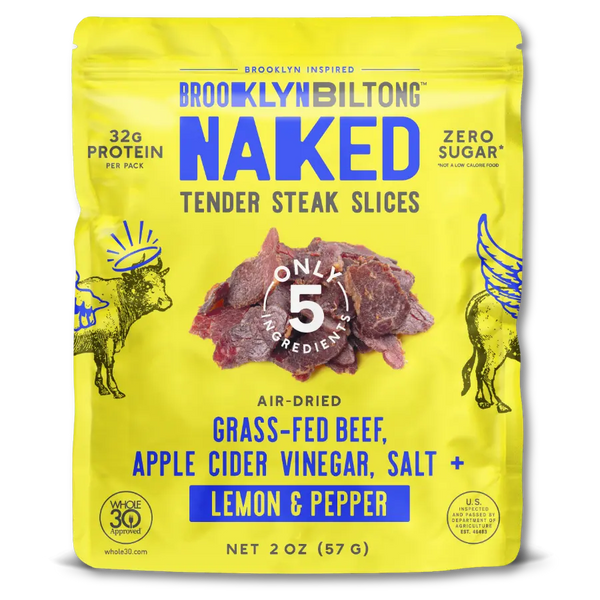 Brooklyn Biltong Naked Lemon Pepper Grass-Fed Steak Slices, 2.0-oz
