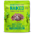 Green package of Brooklyn Biltong Naked Tender Steak Slices on a white background