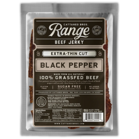 Cattaneo Brothers Beef Jerky Range Grass Fed Black Pepper