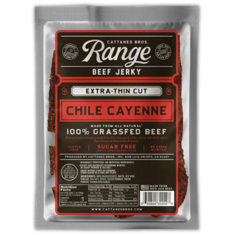 Cattaneo Bros Range Beef Jerky Chile Cayenne Grass Fed