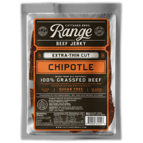 Cattaneo Bros Chipotle Beef Jerky Range Grass Fed