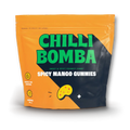 chilli bomba spicy mango gummies front of package.