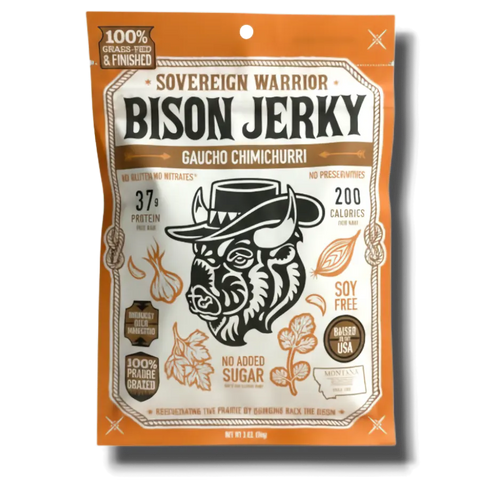 Bison Jerky Chimichurri flavored by Sovereign Warrior
