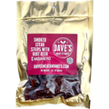 Front of Dave’s Meat & Nuts Smoked Steak Strips with Root Beer & Habanero in a gold resealable pouch