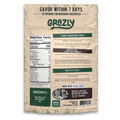 Grazly meat snack package with nutritional information and branding details.