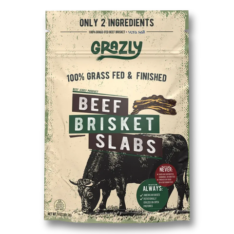 Grazly Beef Brisket Slabs Grass Fed and Finished Jerky