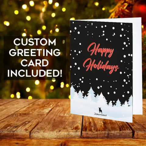 Beef Jerky Holiday Gift Box Greeting Card