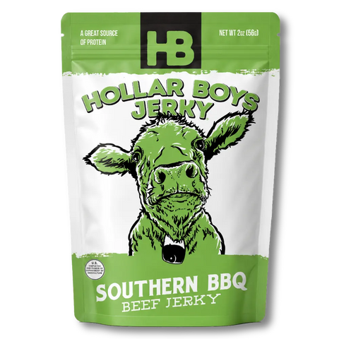 Hollar Boys Jerky package with a cow illustration on a white background