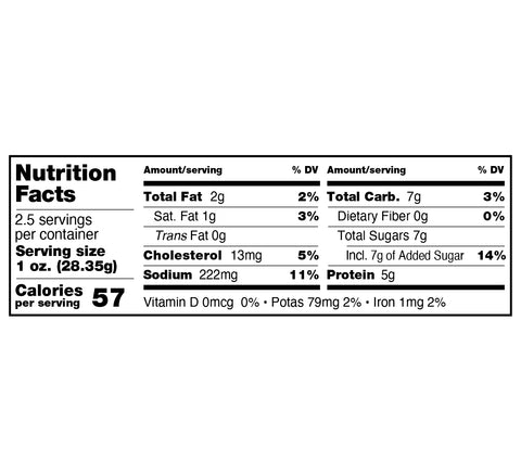 Jed's Timberjack Nutrition Facts